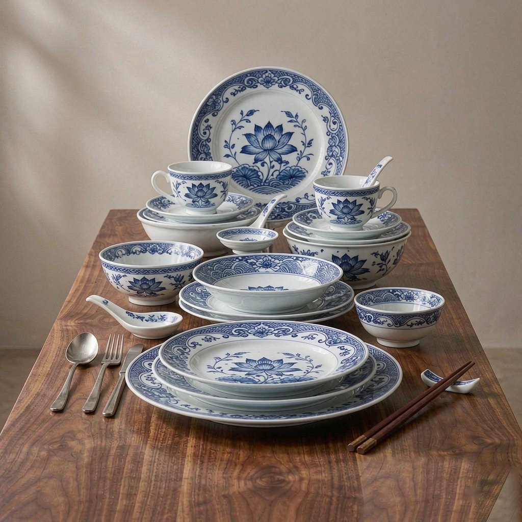 Blue and White Dinner Service
