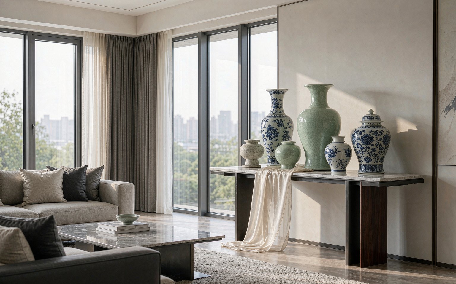 Porcelain in modern interior